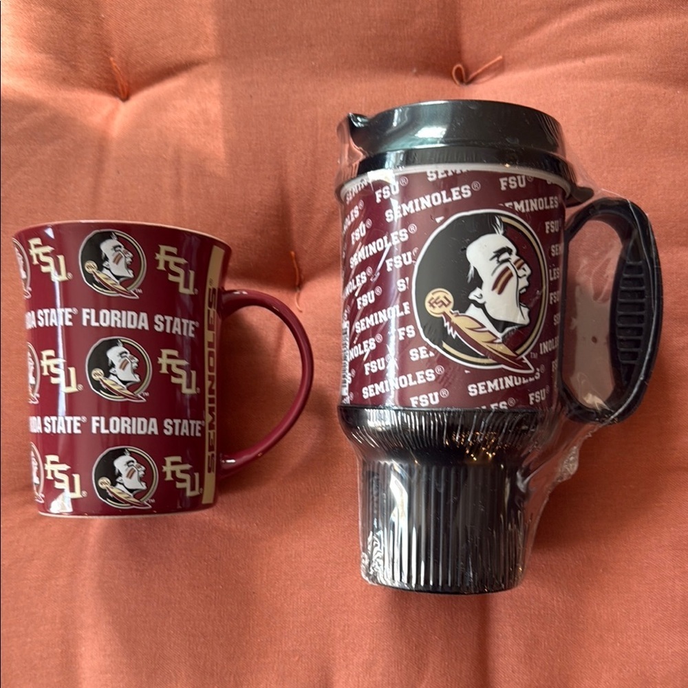 Florida State Seminoles Mug and Travel Tumbler Set - Red and Black